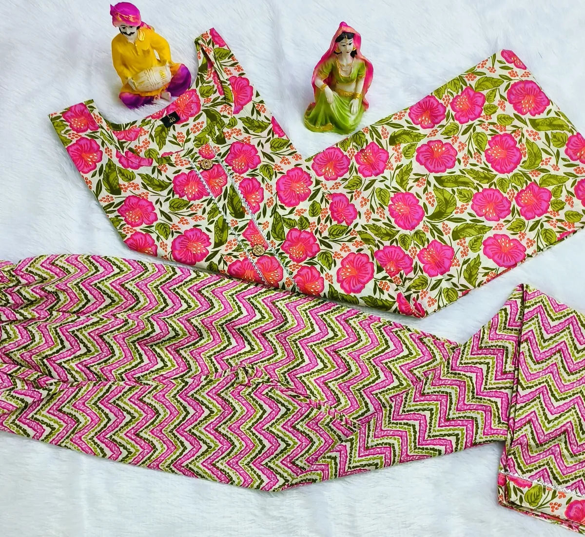 Women Printed Cotton Kurta Pant -Set