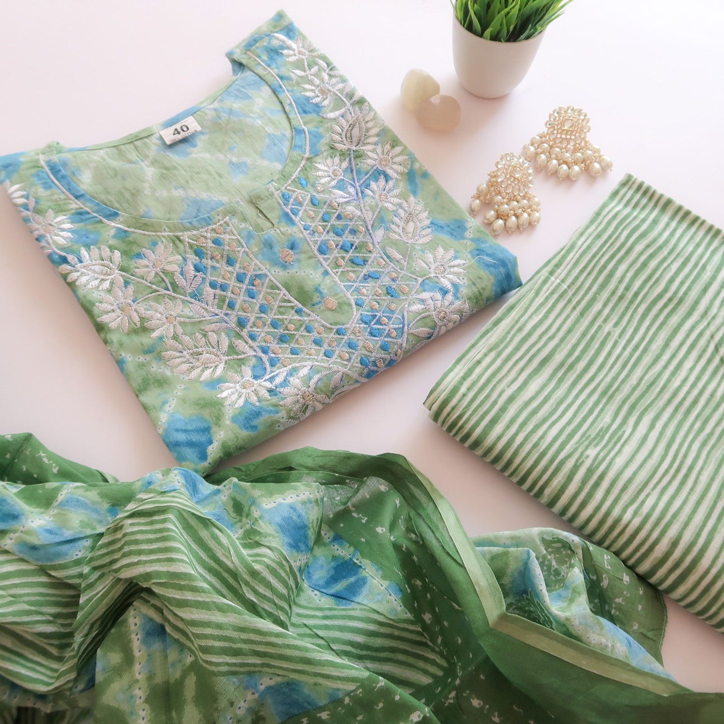Peacock Cotton Suit