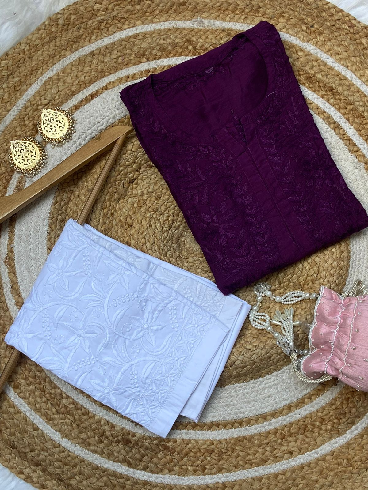 Premium Chanderi Kurti Dyed Set