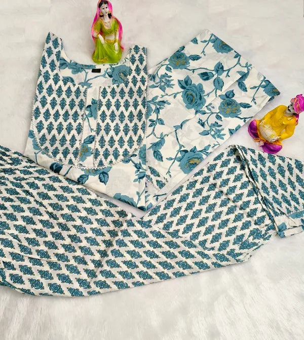 White Pure Cotton Kurta Pant- Set