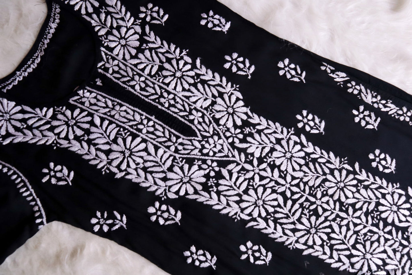 Zeina Black Long Modal Kurta