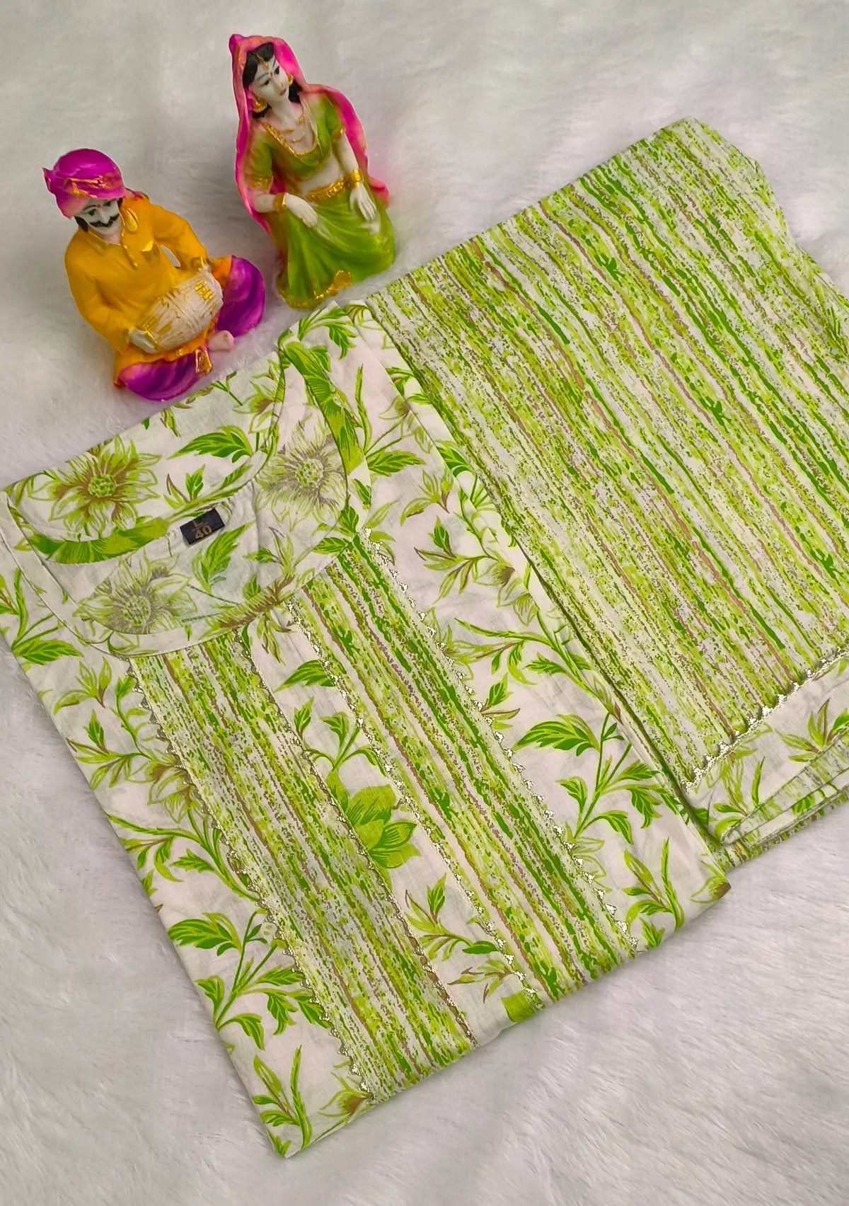 Women Pure Cotton Printed Kurta Pant- Set