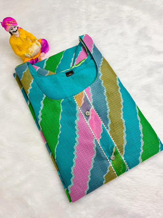 Multicolor Traditional Kota Dorian Kurti