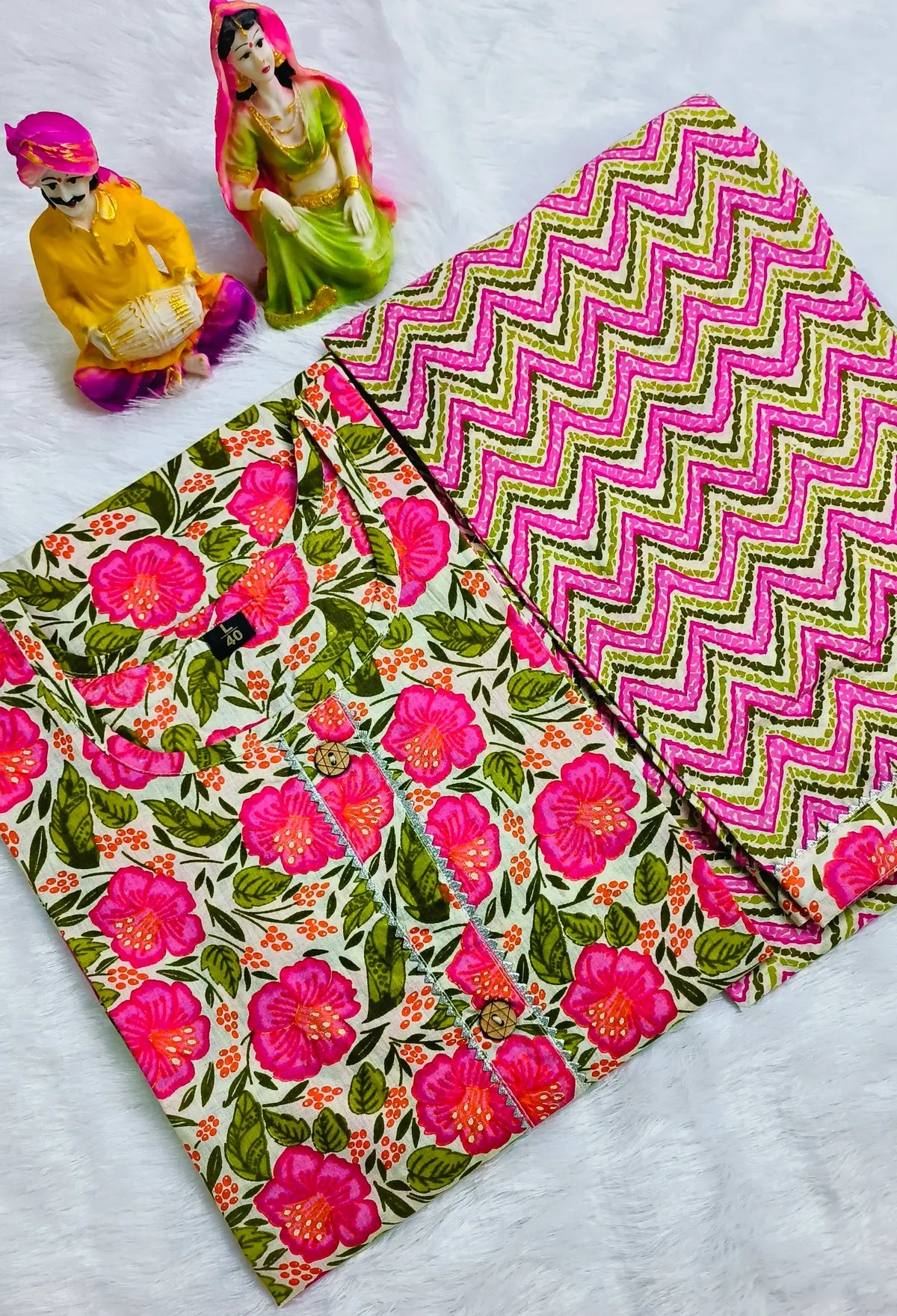 Women Printed Cotton Kurta Pant -Set