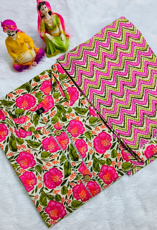Women Printed Cotton Kurta Pant -Set