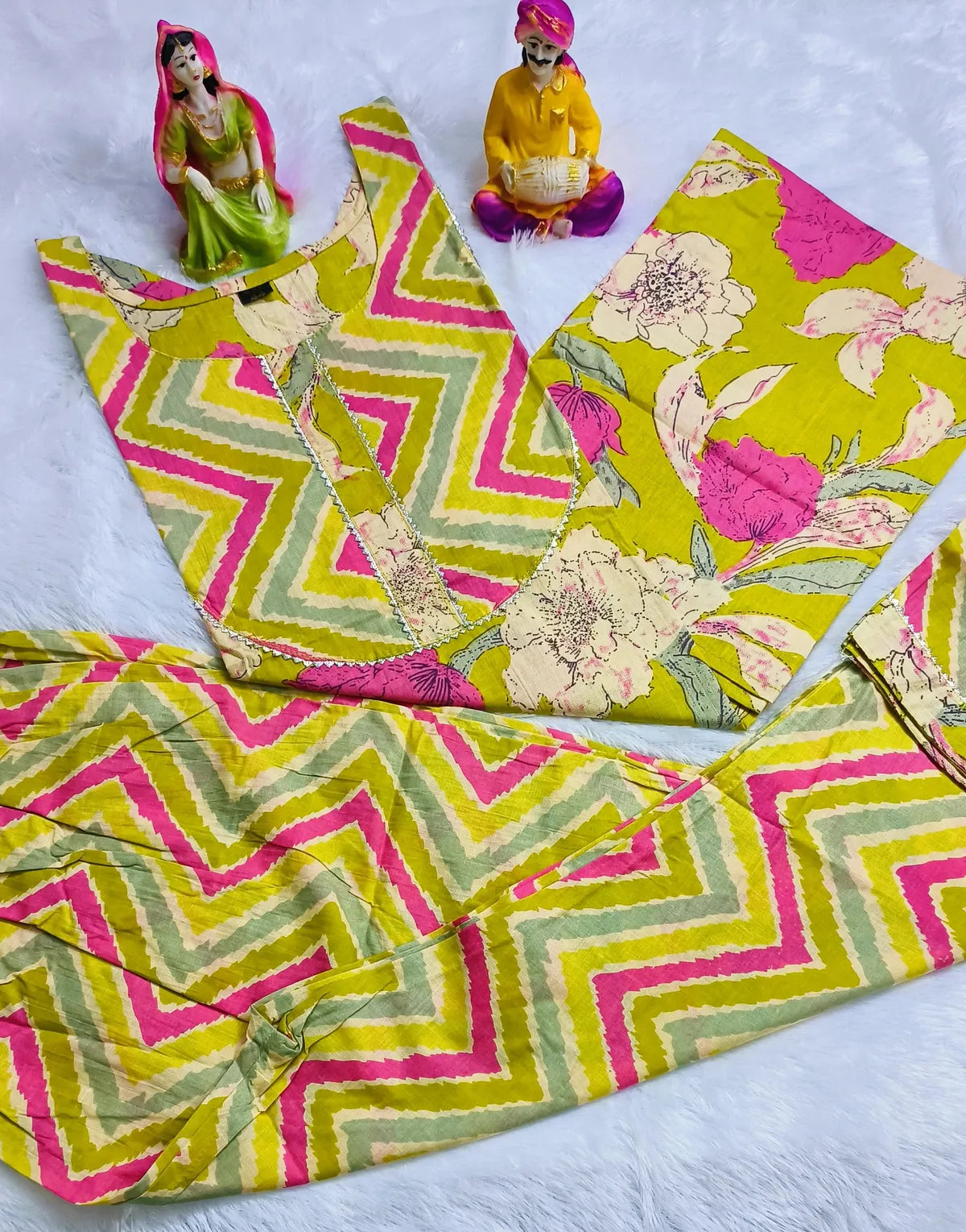 Women Pure Cotton Printed Kurta Pant -Set