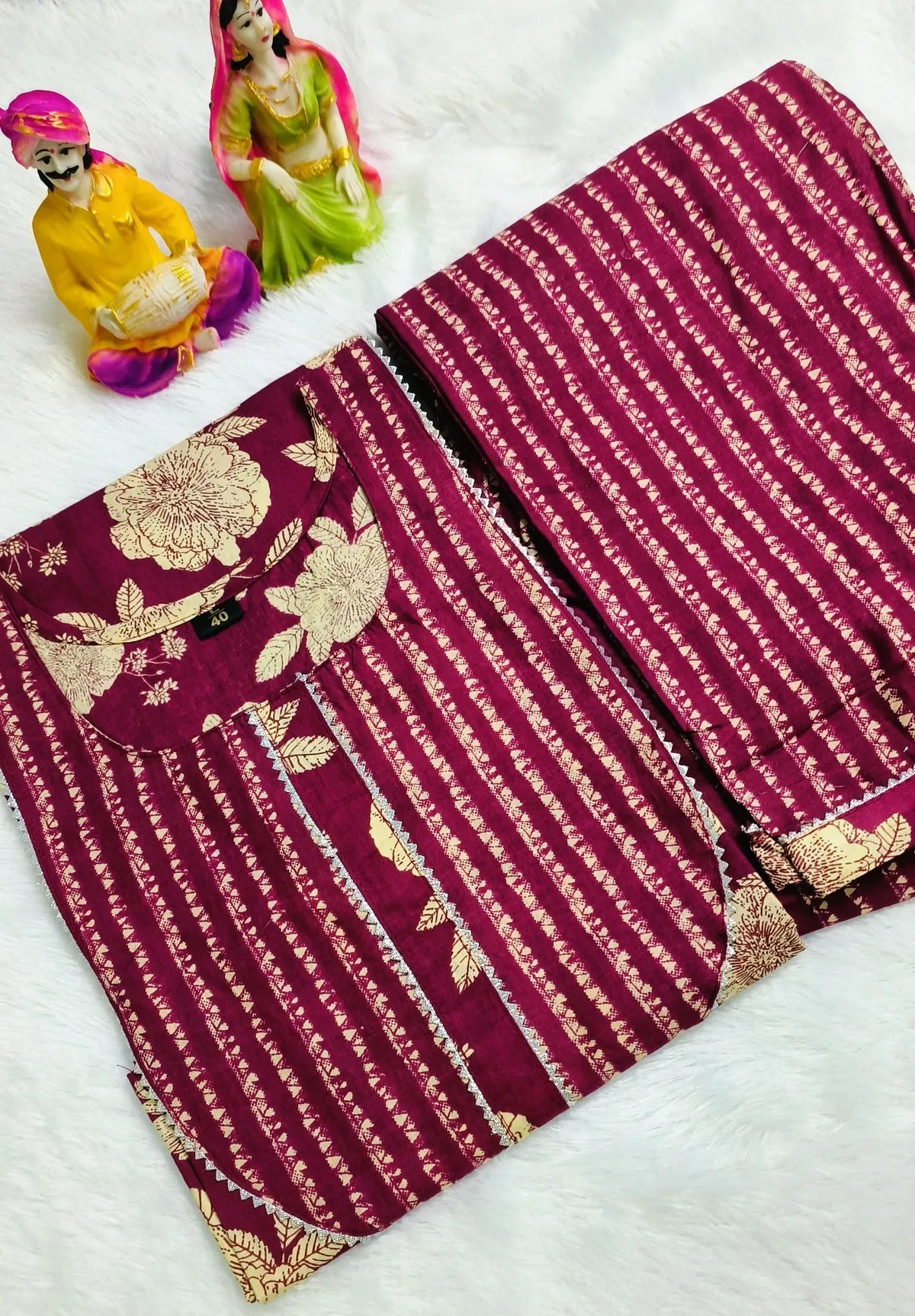 Women Printed Cotton Kurta Pant- Set