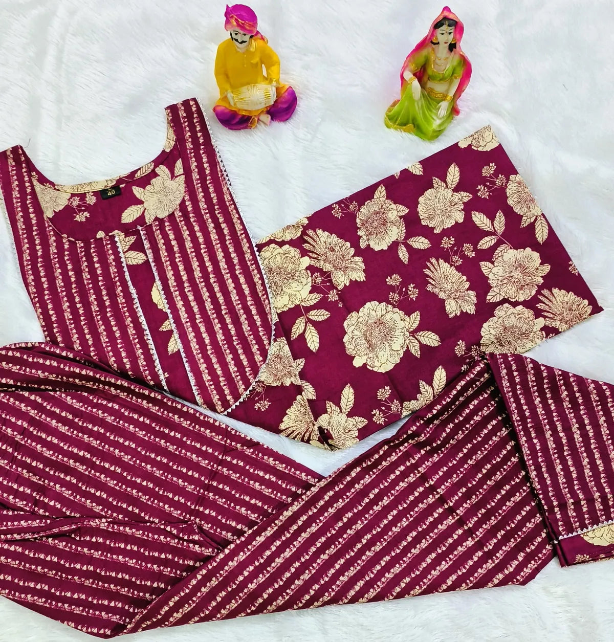 Women Printed Cotton Kurta Pant- Set