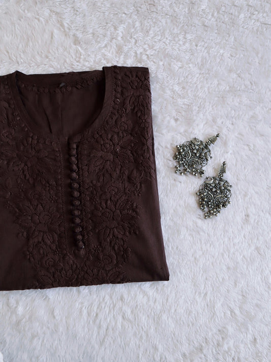 Aayat Chocolate Brown Cotton Kurta