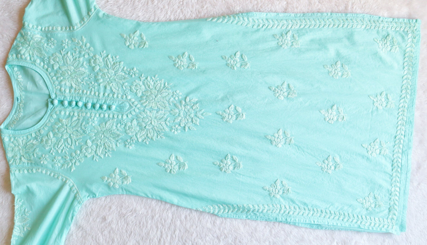 Aayat Mint Green Cotton Kurta