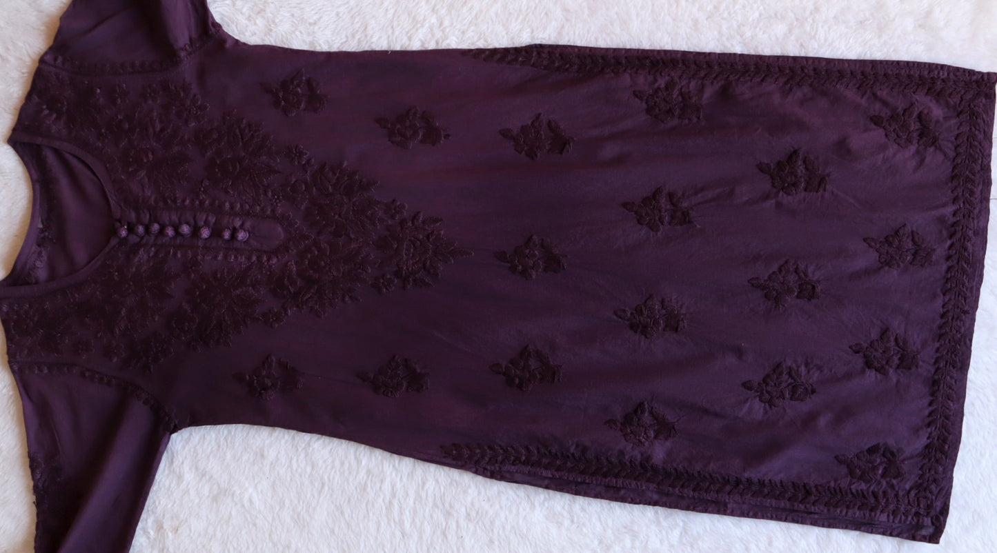 Aayat Deep Purple Cotton Kurta