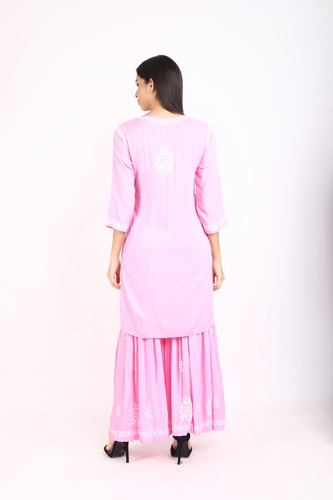 Ritu Modal Chikankari Gharara Set