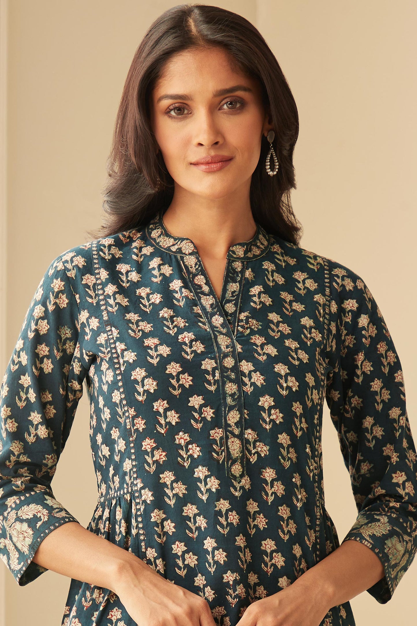 Sehra Ria Bagru Kurta