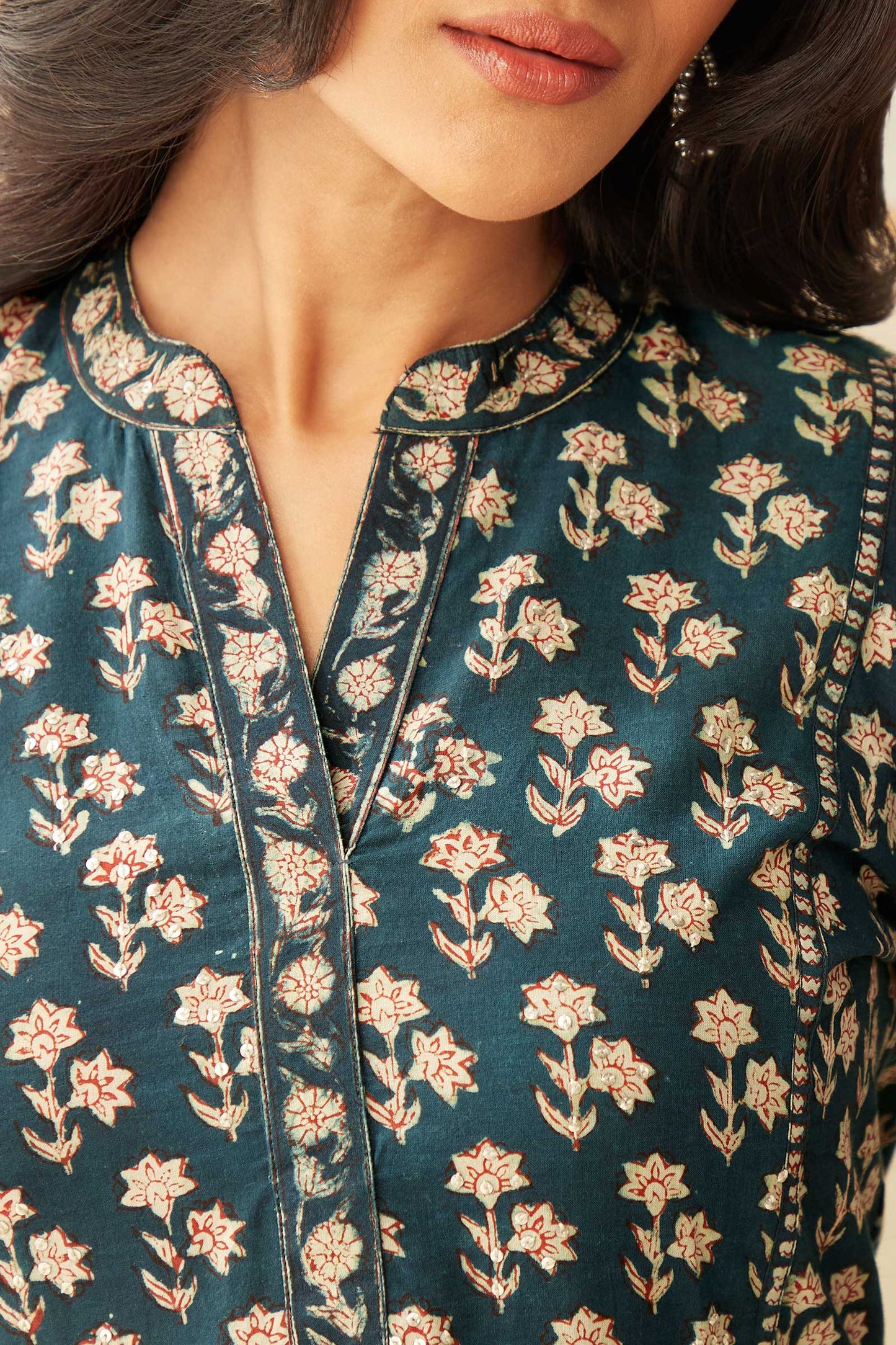 Sehra Ria Bagru Kurta