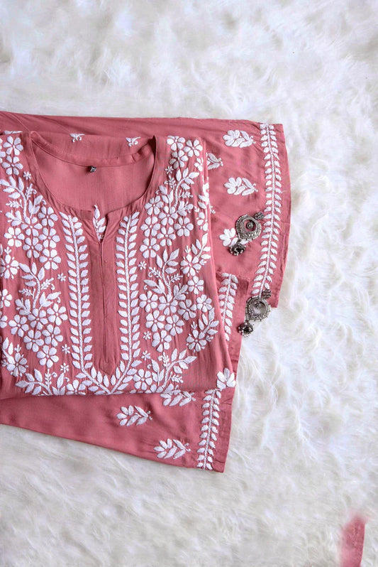 Amaira Rose Brown Rayon Kurta Pant set