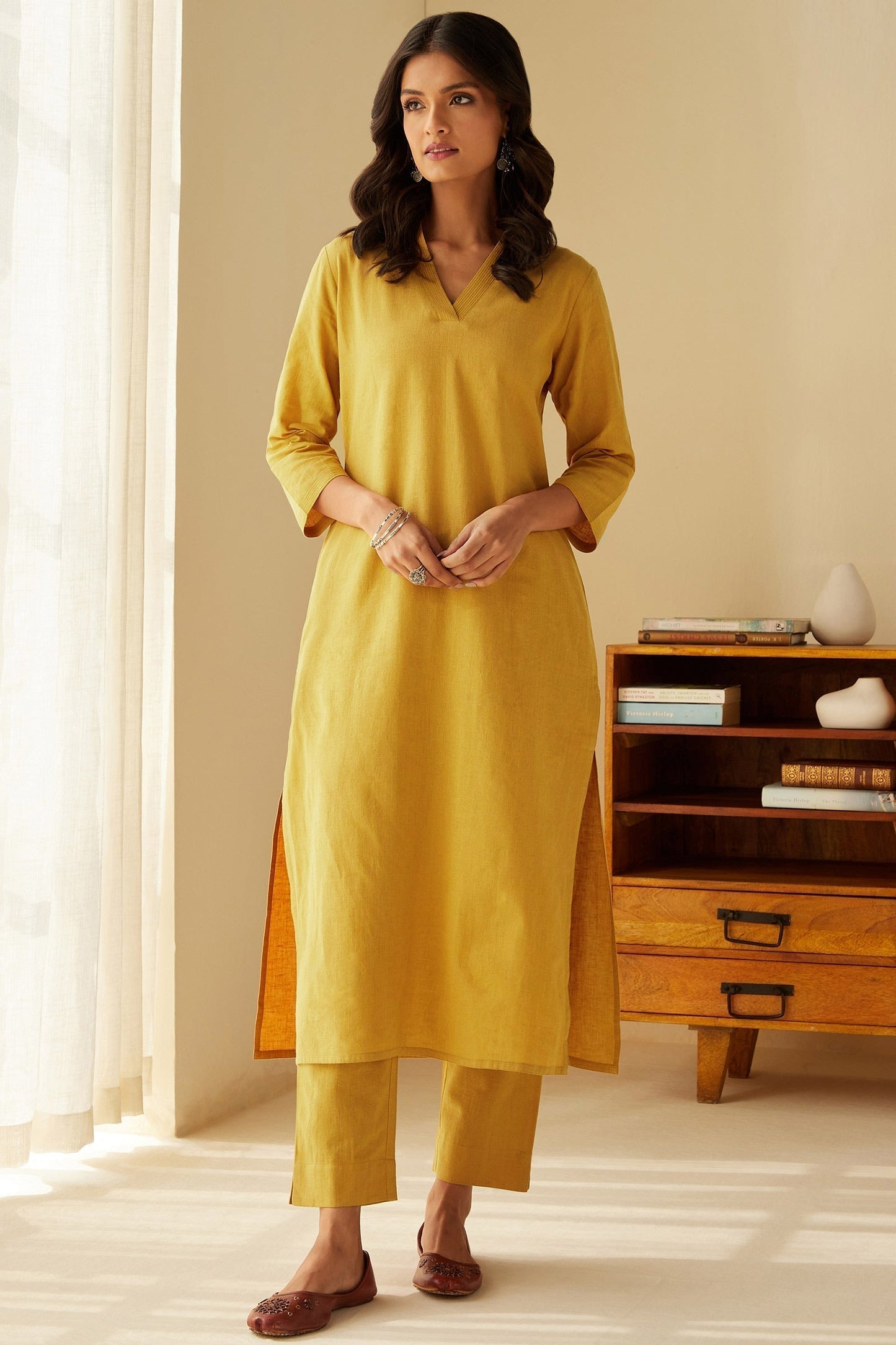 Roza Seher Mustard Kurta