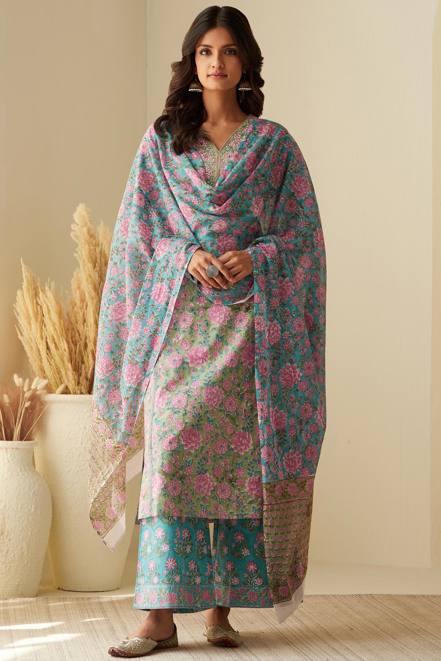 Rosheen Dahlia Sanganeri Kurta