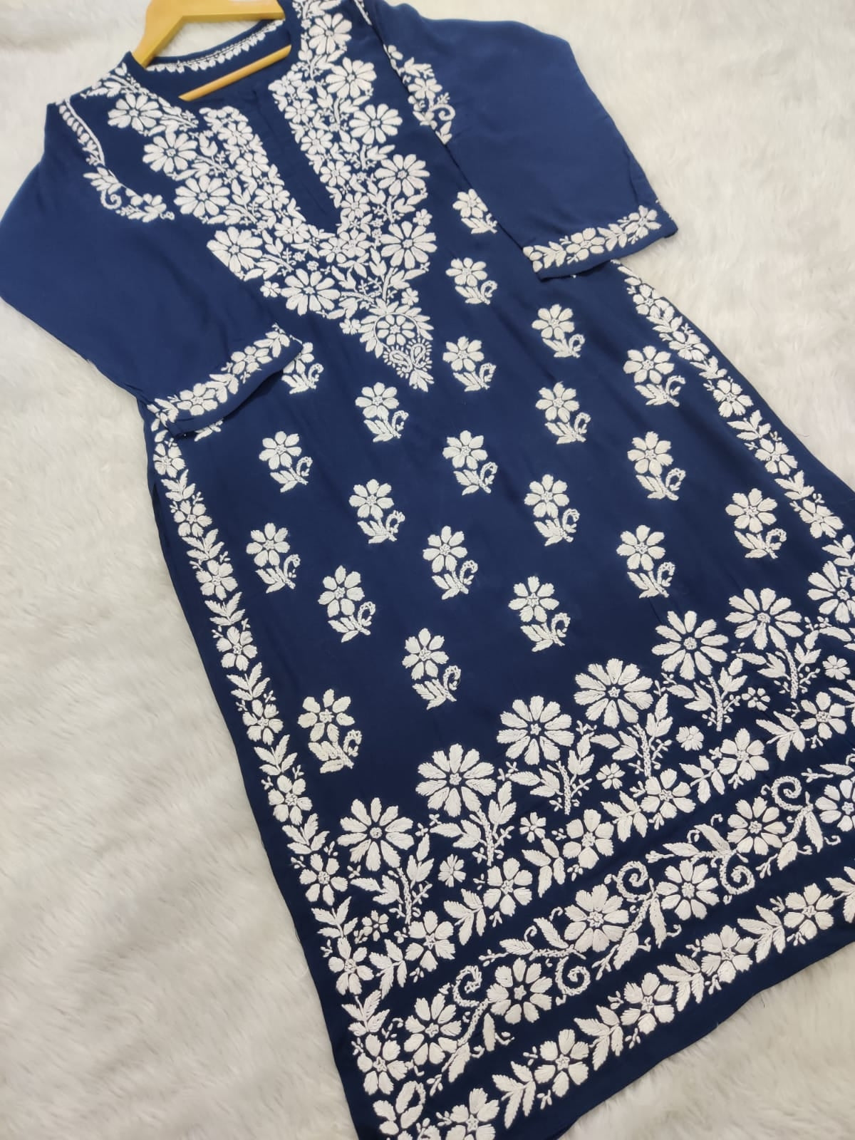 Bela Chikankari Long Kurta