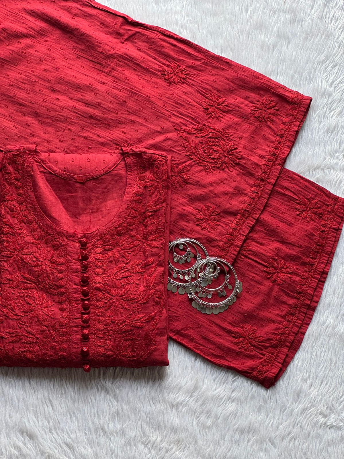 Azda dyeable dobby cotton plazzo set