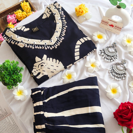 Dark Majesty Tiger Print Suit Set