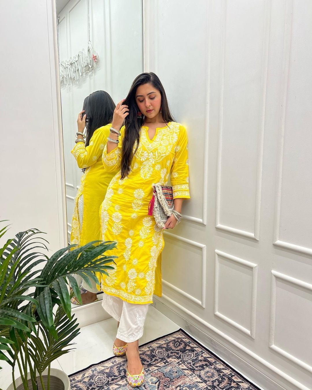 Hand Embroidery Chikankari Long Kurti for Women | Stylish Casual | Fancy11