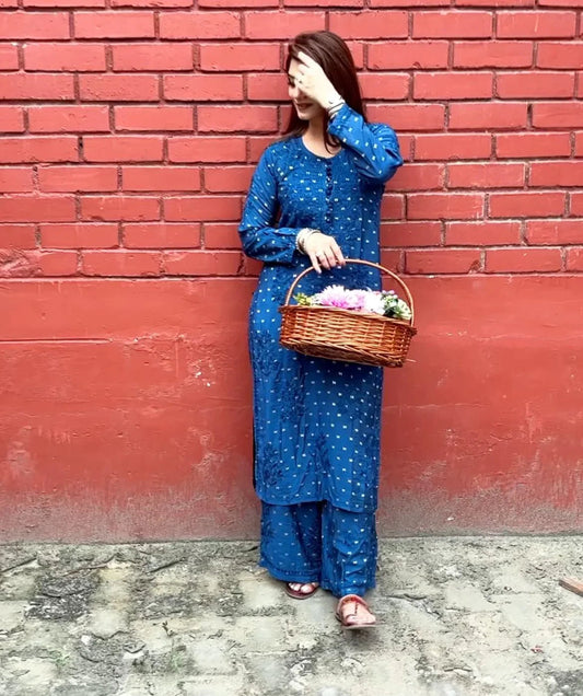 Premium Chanderi Co-ord Dyed Set