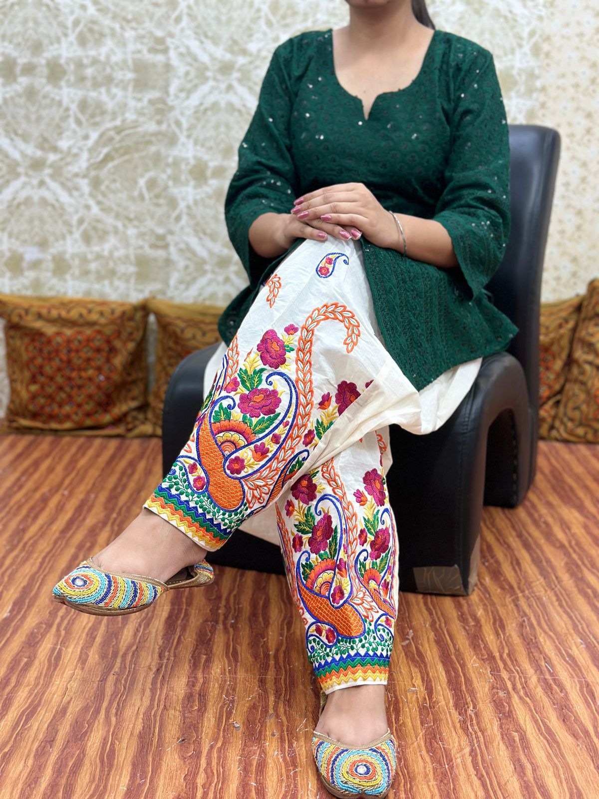 Dark Green Patiala Salwar Kurti Co-ord Set Design 1 upto 4XL