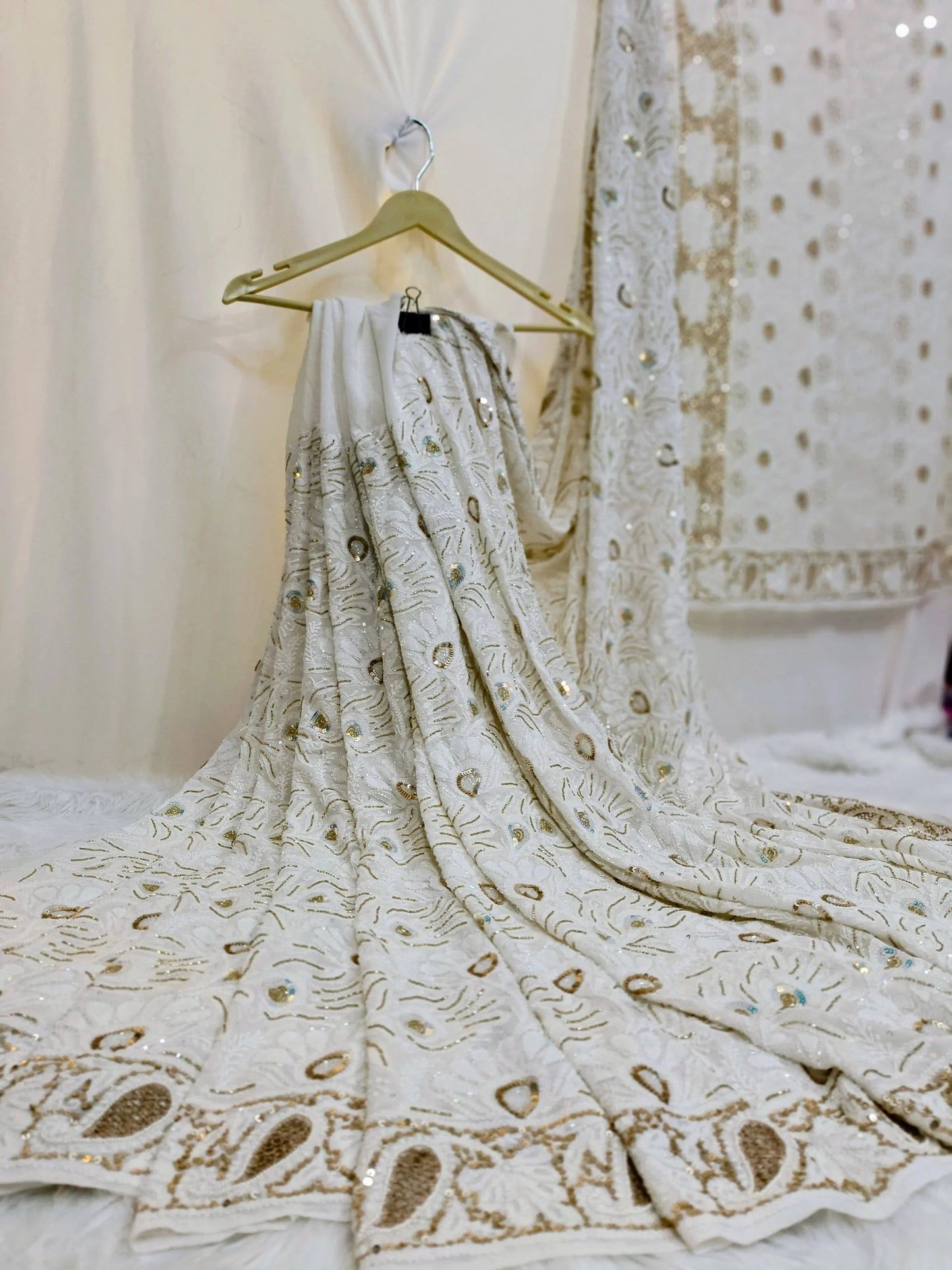 Pure Georgette Chikankari Saree