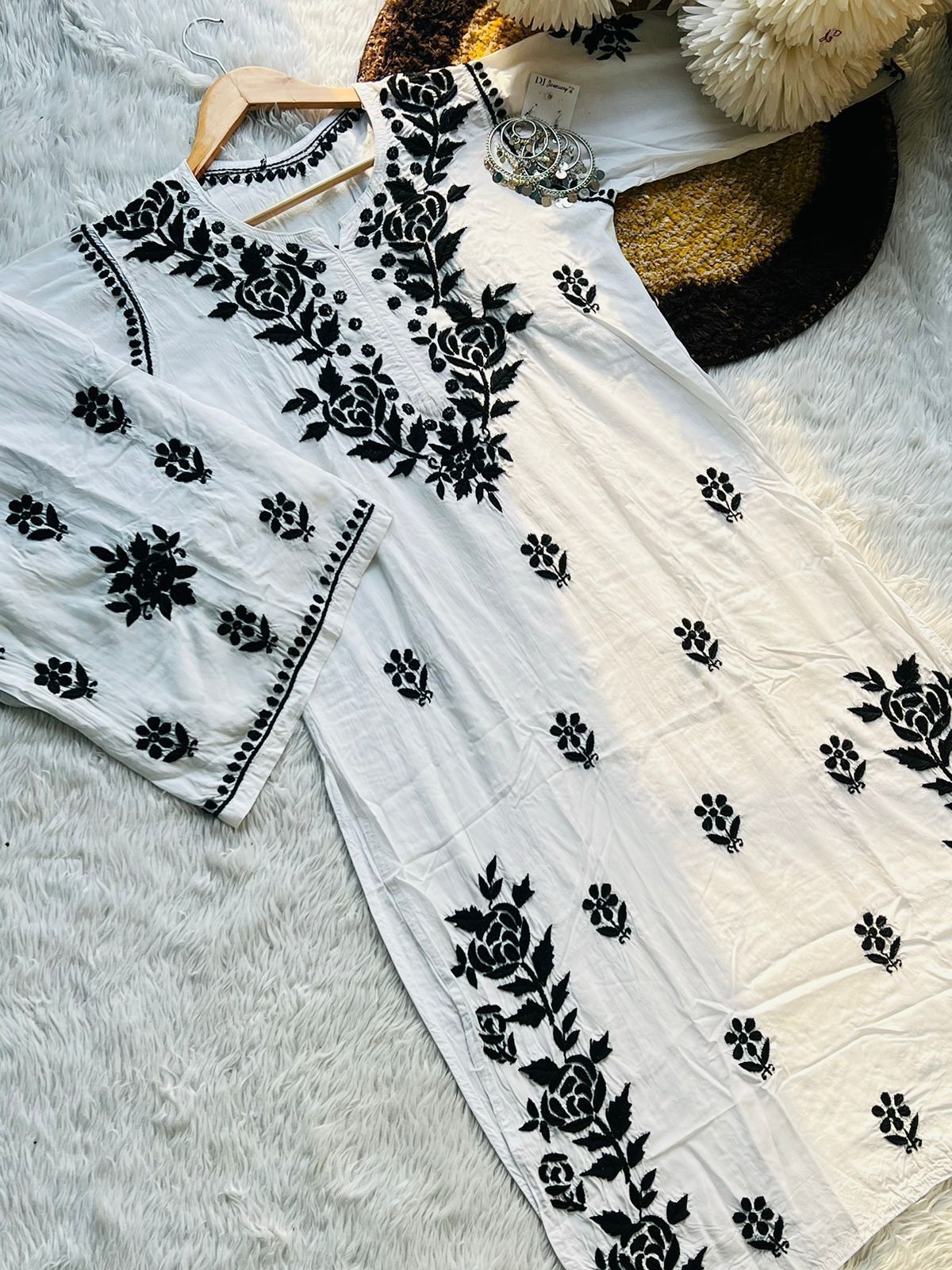 Modal Co-ord Set with Chikankari Embroidery
