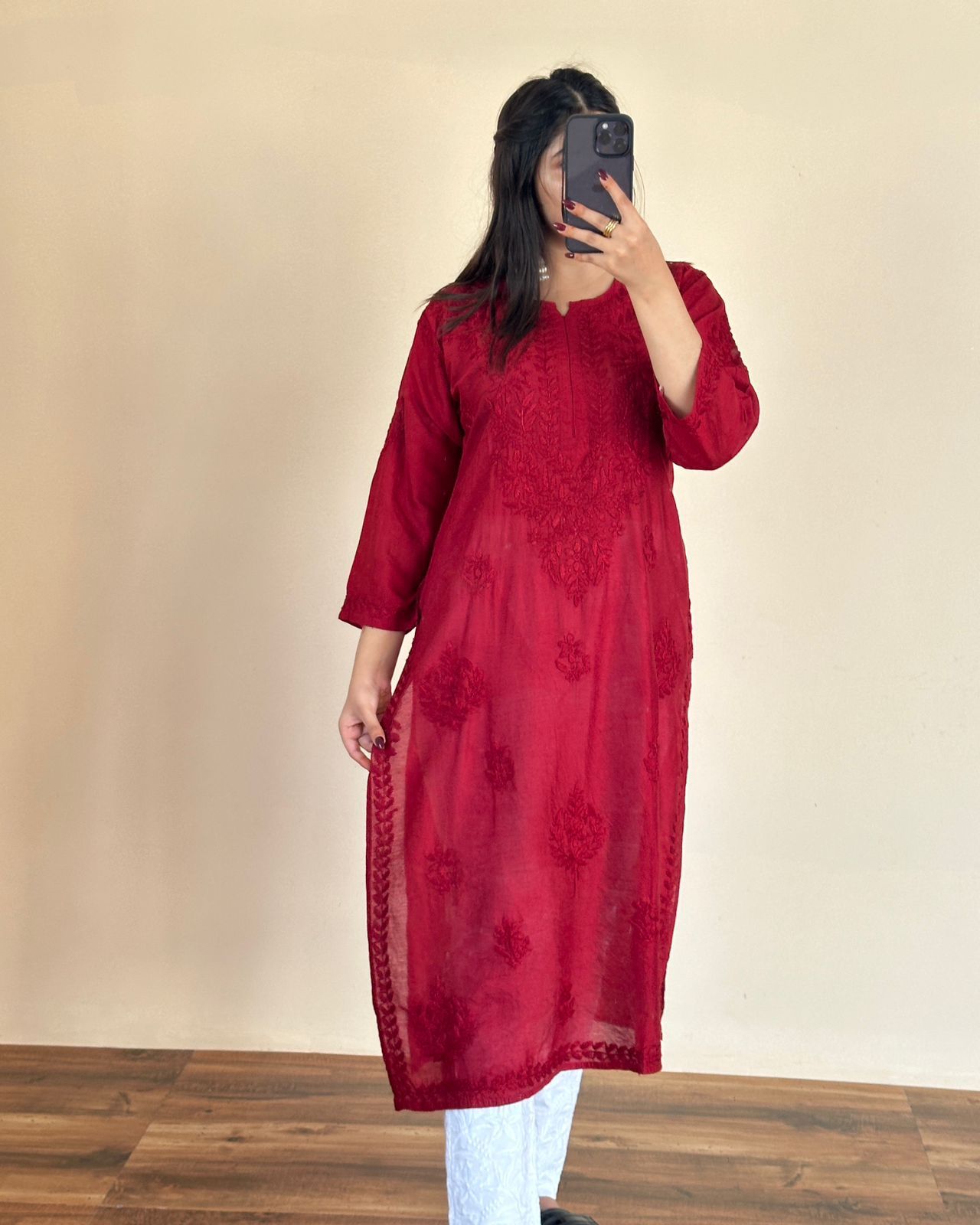 Premium Chanderi Kurti Dyed Set
