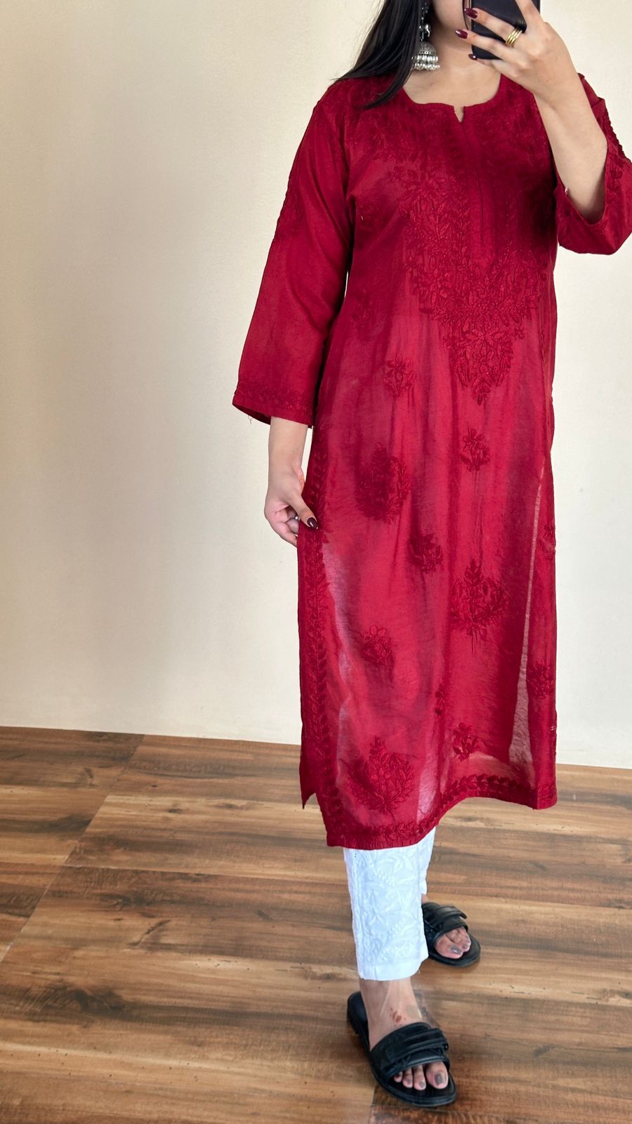 Premium Chanderi Kurti Dyed Set