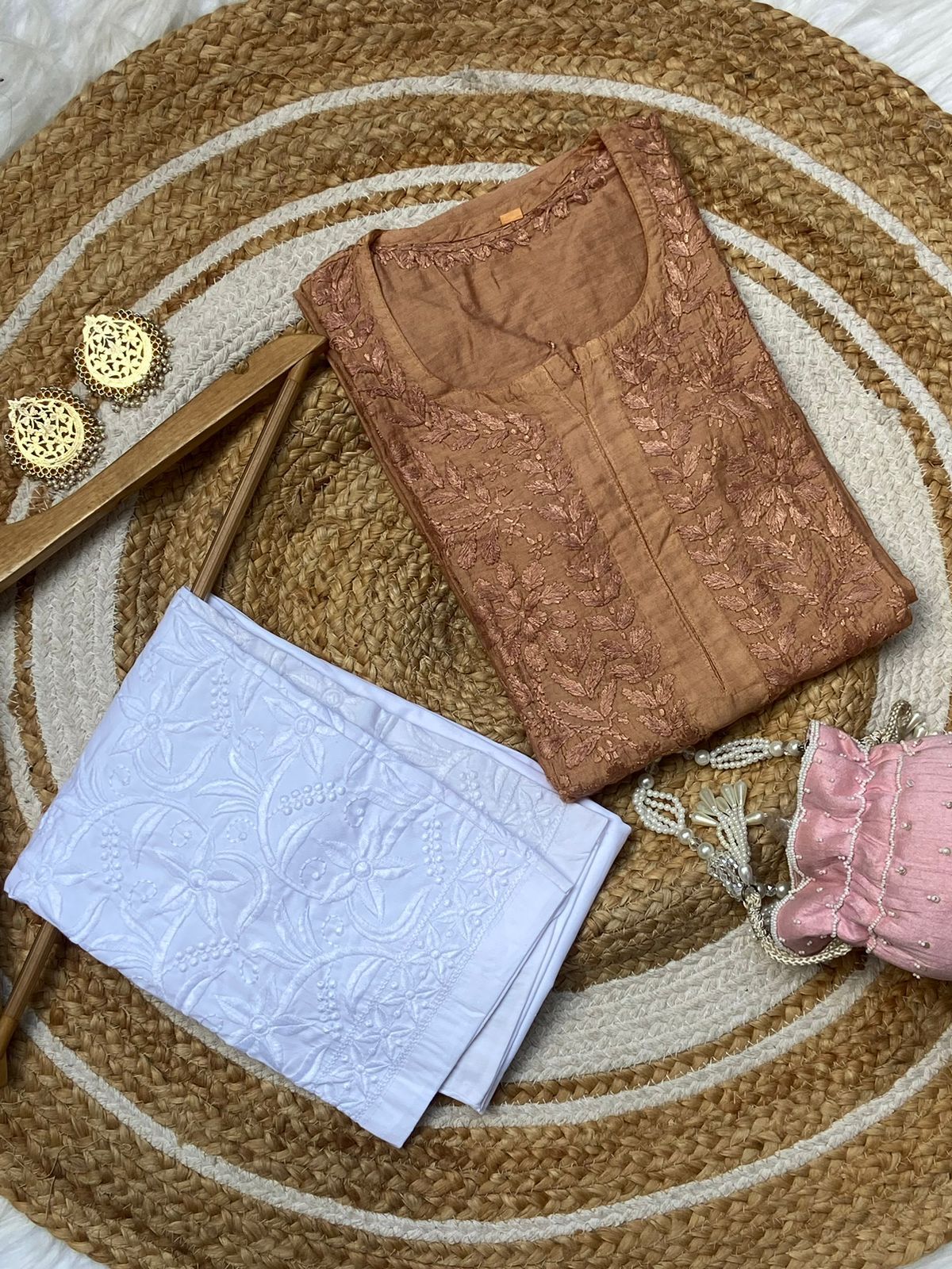 Premium Chanderi Kurti Dyed Set