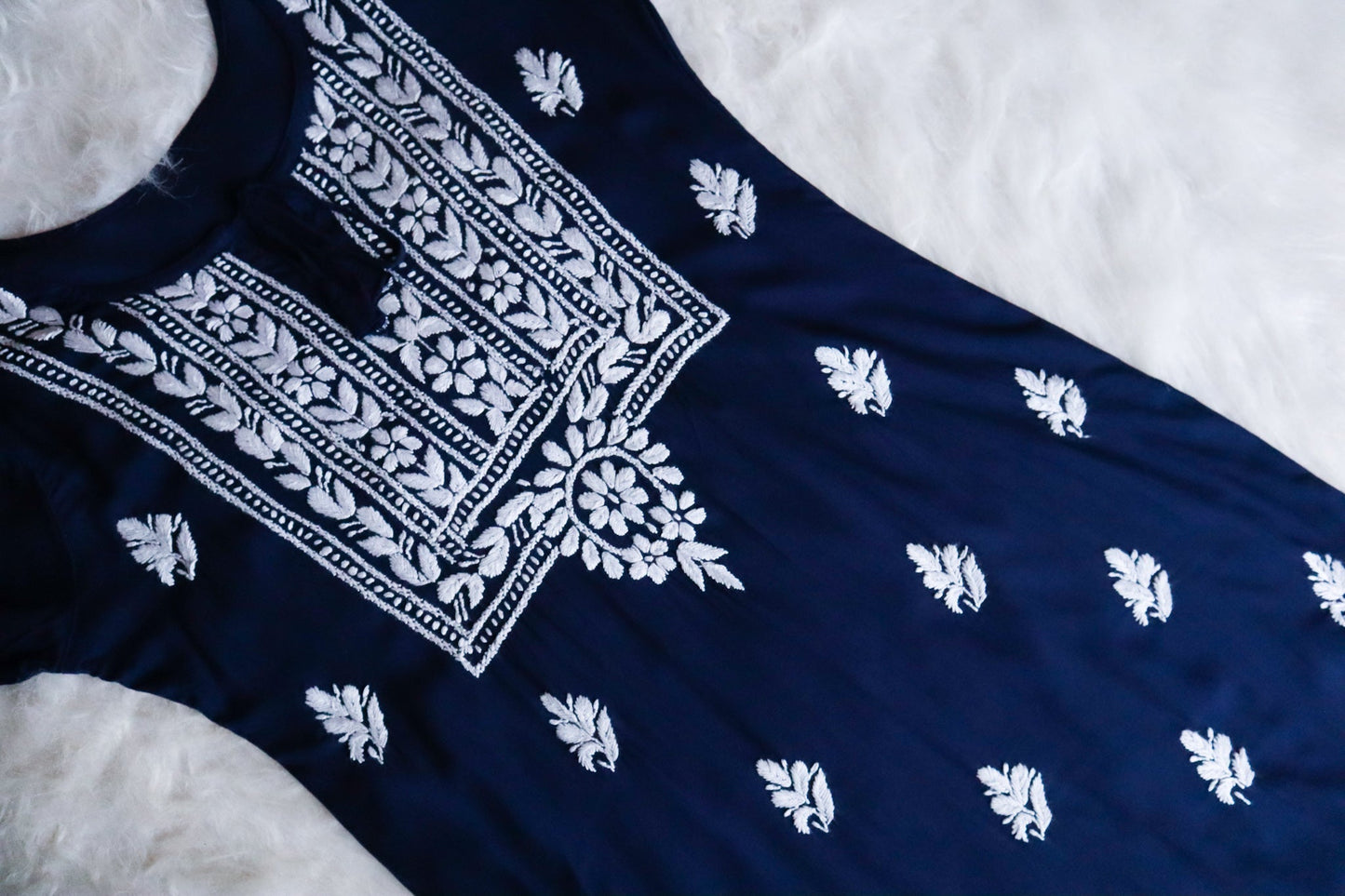 Alina Navy Blue Long Rayon Kurta