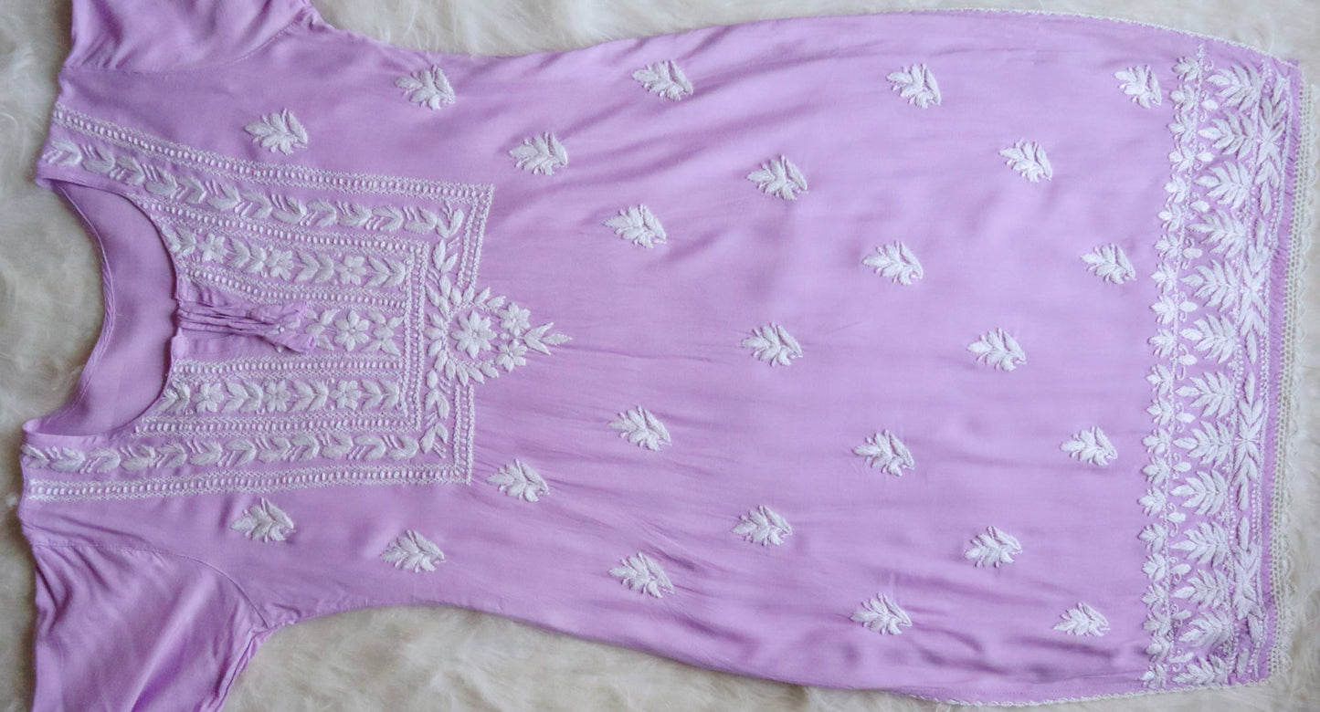 Alina Lavender Long Rayon Kurta