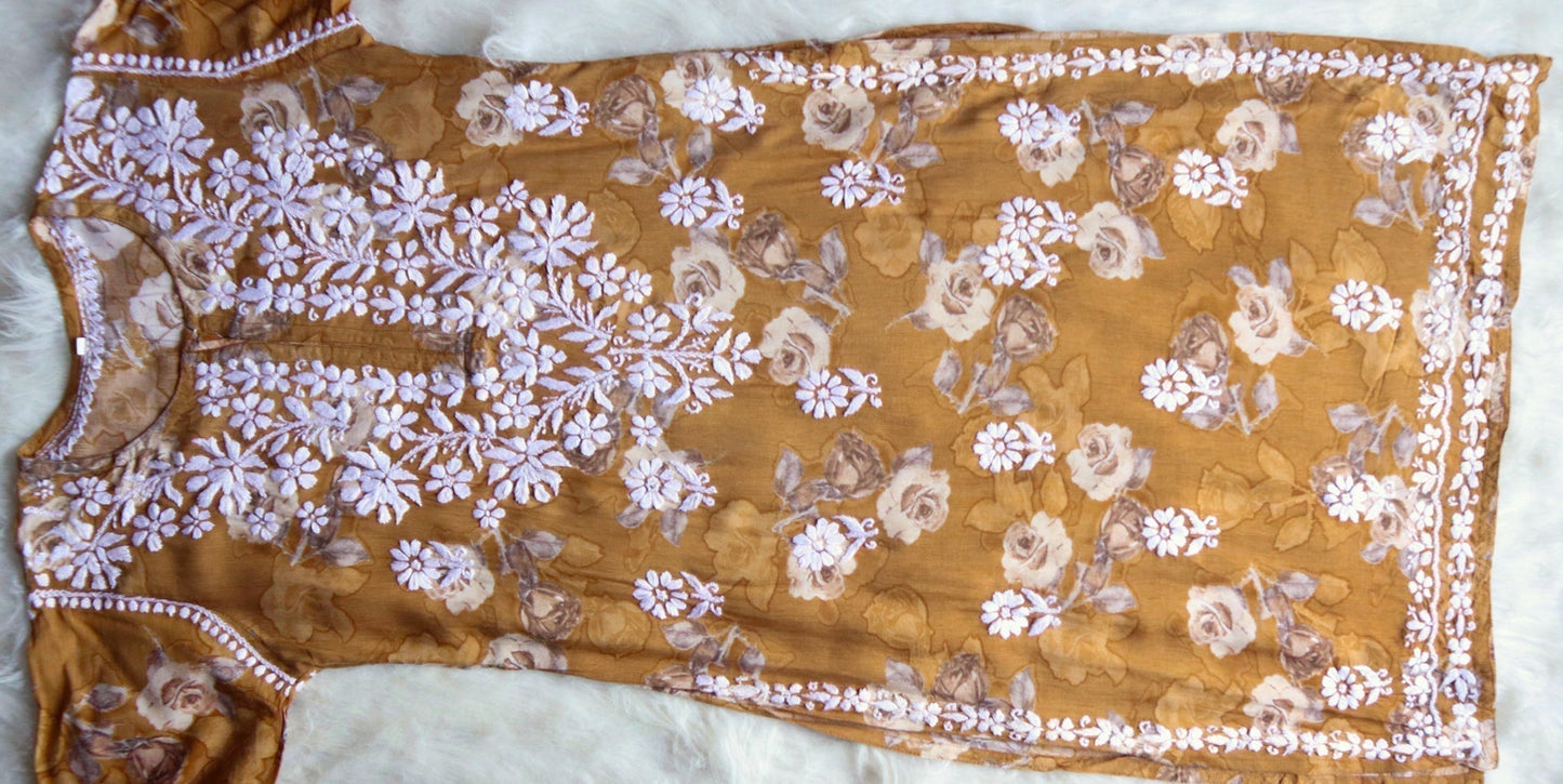 Maryam Mustard Long Modal Kurta