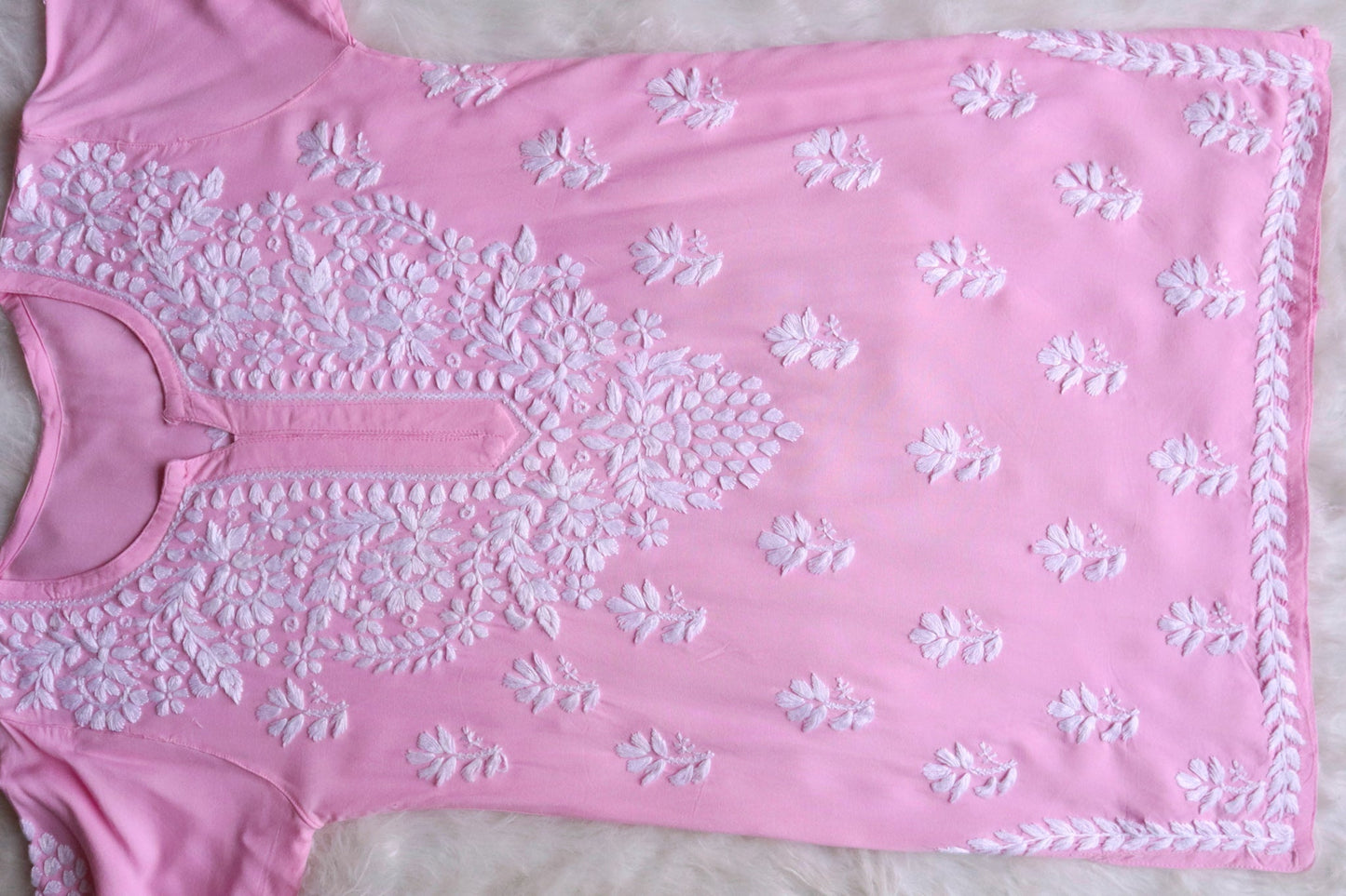 Zahrah Baby Pink Short Rayon Kurta